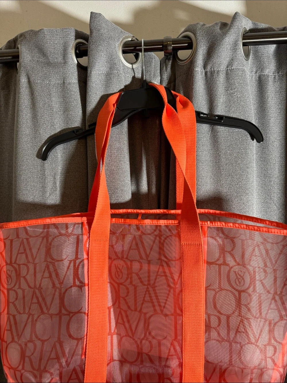 Victoria Secret Tote Bag in Bright Coral/Orange
